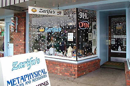 Zarifa's Storefront at Christmas time