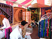 Tapestries Inside Tent