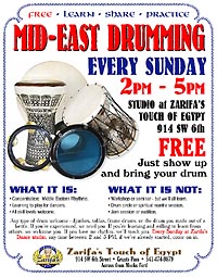 Drumming group at Zarifa's Touch of Egypt