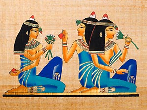 Papyrus reproduction of an Egyptian feast