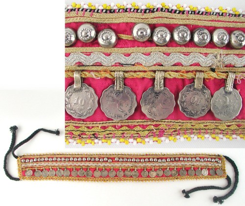 Magenta Tribal Belly Dance Belt With Coins
