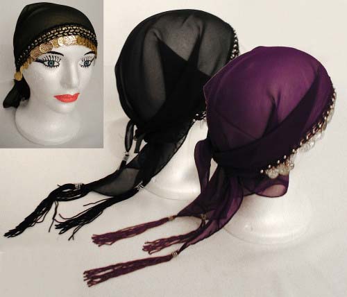 Belly Dance Head Scarf with Coins