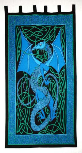 Celtic Blue Dragon Curtain