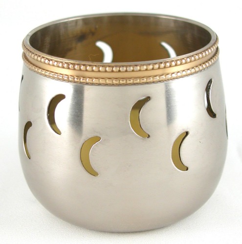 Brass Half Moon Candle Holder