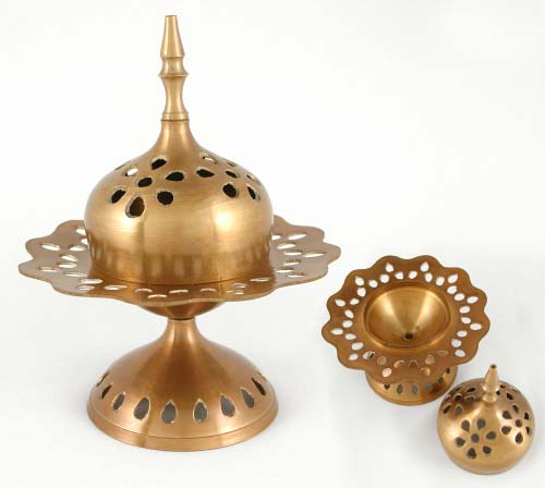 Brass Jali Cut Incense Burner