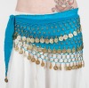 Belly Dance Hip Scarf 3 Coin Rows