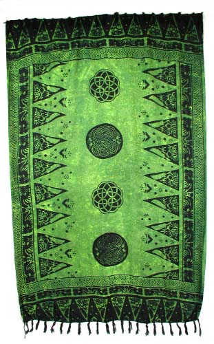 Green Celtic Triangles Sarong