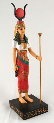 Egyptian Goddess Hathor Statue, 9"