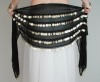 Belly Dance Hip Scarf, 5 Rows of Coins