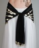 Belly Dance Hip Scarf, 5 Rows of Coins