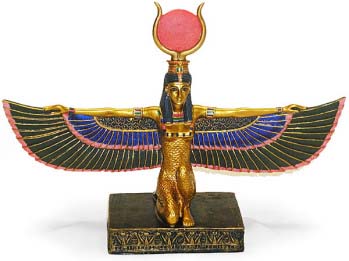 Egyptian Goddess Isis with Open Wings 9"