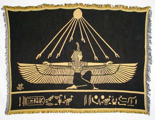Egyptian Goddess Maat Throw Blanket