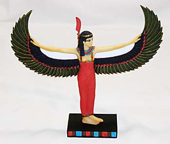 Egyptian Goddess Maat Statue, 9"