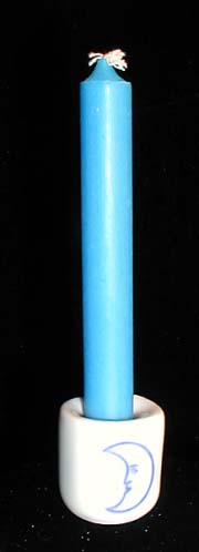 White Mini Candle Holder with Moon