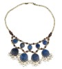 Tribal Lapis Belly Dance Necklace with Bells