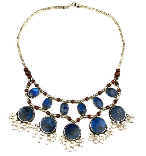 Belly Necklace on Tribal Lapis Belly Dance Necklace With Bells   Zarifa S Touch Of Egypt