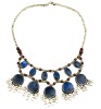 Tribal Lapis Belly Dance Necklace with Bells