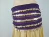 Belly Dance Hip Scarf, 5 Rows of Coins