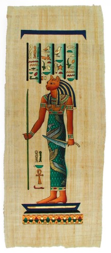 Bastet Standing Papyrus 32"