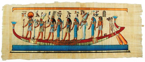 Boat of Gods and Goddess Papyrus 32"