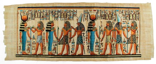 Isis, Hathor and Horus Papyrus 32"