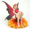 Fairy on Daisy with Red Wings