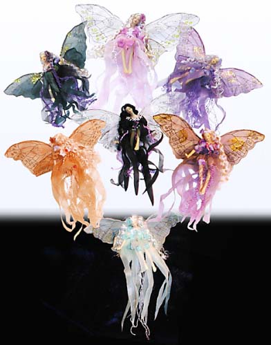 Soaring Fairy, Cloth Wings - Hanging Fairy