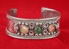 Silver Tone Agate Bracelet