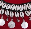 Tribal Shell Choker Necklace with Coins