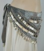 Belly Dance Velvet Hip Scarf with Coins