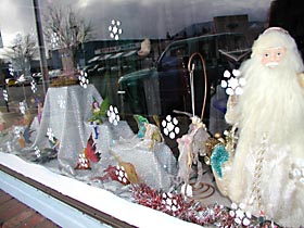View of Zarifa's Display Window at Chistmastime
